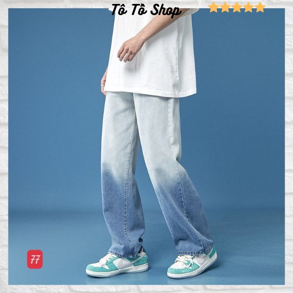 Quần jean baggy nam ống rộng dáng xuông, quần baggy jean nam chất bò cao cấp thời trang Tô Tồ Shop - BG77