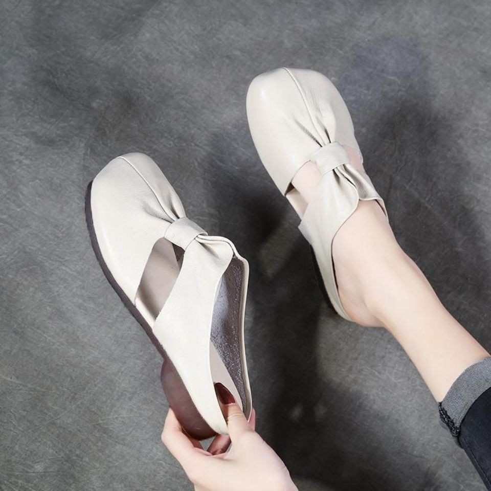 ♠☆Dép Da Đế Mềm Mũi Tròn Thiết Kế Cỡ Lớn Thời Trang Trẻ Trung | BigBuy360 - bigbuy360.vn