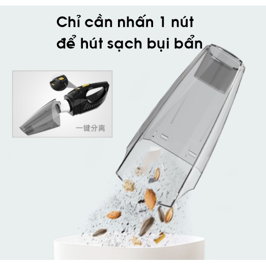 [Giá tận xưởng] Máy hút bụi mini cầm tay làm sạch ô tô/sofa/nệm/laptop công suất cao, loại không dây, sạc USB