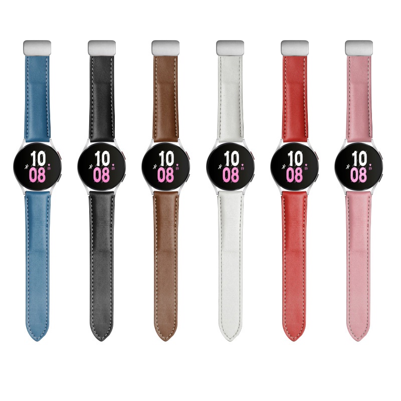 Dây Đeo Bằng Da 20mm Có Khóa Nam Châm Cho Đồng Hồ Thông Minh Samsung 5 40mm 44mm Watch4 Classic 42 46mm Geniune Galaxy Watch5 Pro 45mm