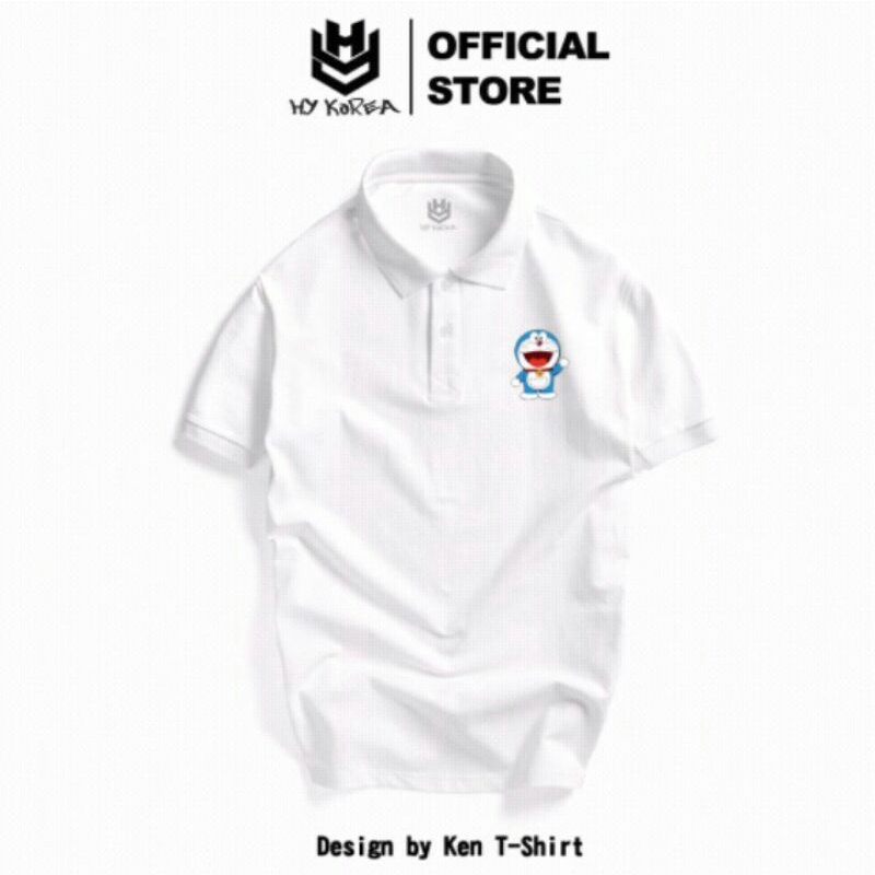 Áo thun polo có cổ nam nữ hình doremon, áo thun doraemon chính hãng Ken-Tshirt
