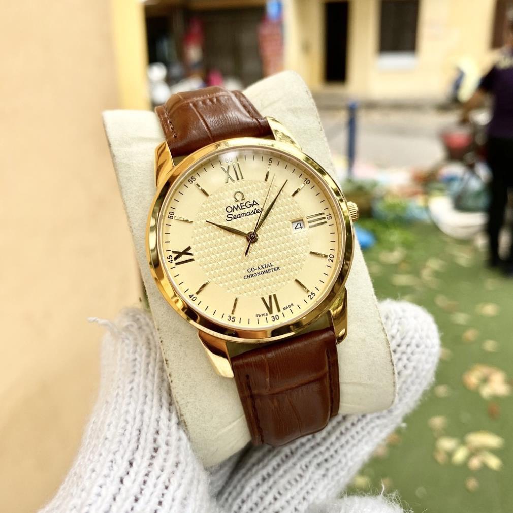 Đồng Hồ Nam omega Sapphire OM031 VÀNG Máy Pin Nhật Chống nước, Chống Xước Tuyệt Đối