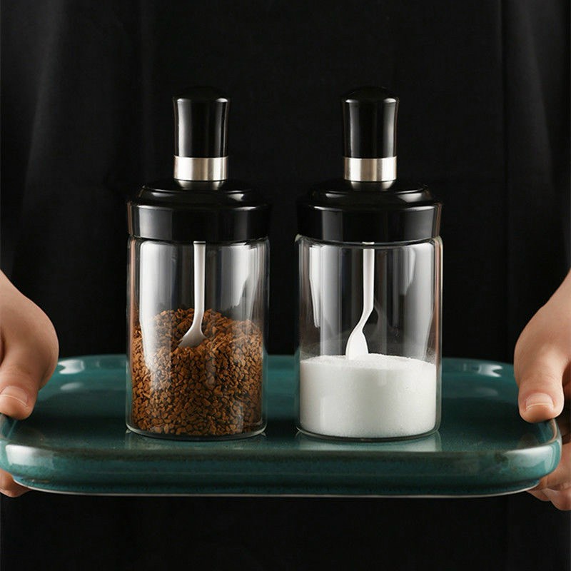 Chai lọ đựng gia vị kèm thìa , Hũ đựng gia vị kèm muỗng tiện dụng cho nhà bếp
