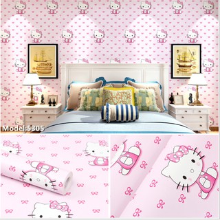 Giấy dán tường 10m mèo kitty 03 [mua3giam5k] - 10m decal dán tường mèo kitty 03 siêu kute