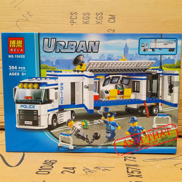 Lego Ninjago Cities Urban BELA 10420 / 394 Chi Tiết. Bộ Lego Xếp Hình Xe Chỉ Huy Cảnh Sát