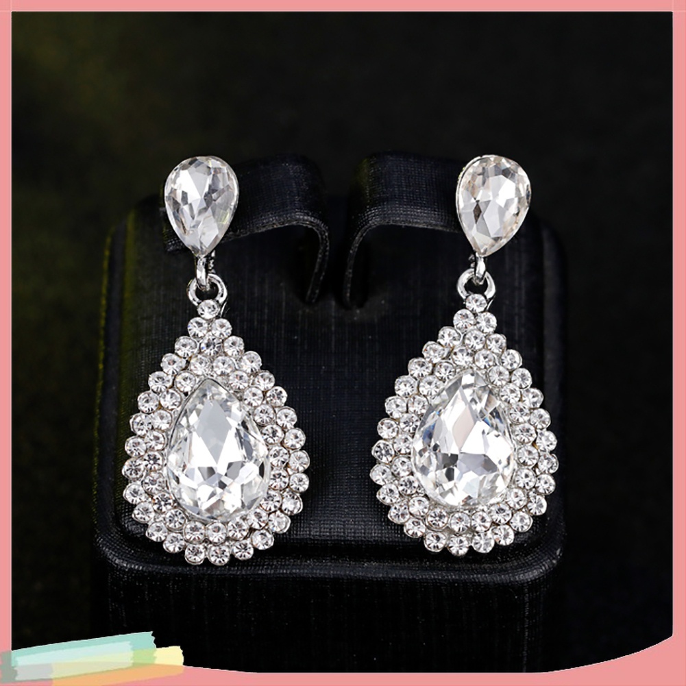 Đôi Khuyên Tai HìNh GiọT NướC ĐíNh Kim Cương Giả Sang TrọNg ThờI Trang Cho Nữ