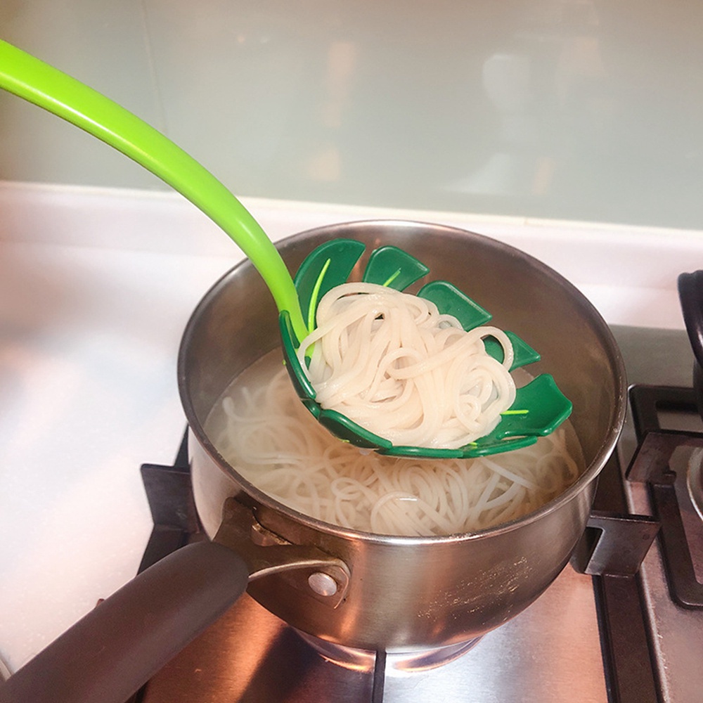 Muỗng múc mì ý hình rùa cán dài màu xanh lá đa năng tiện dụng cho nhà bếp
