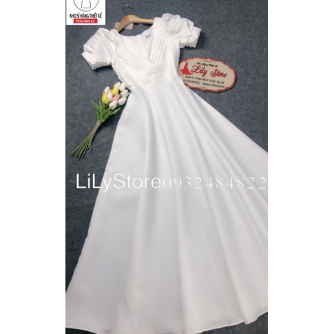 Ms110Y ĐẦM XOÈ MẶC CƯỚI XẾP LY NGỰC FULL SIZE :S/M/L/xL( ảnh và video cho chủ sop tự tay chụp ) KÈM ẢNH KHÁCH MẶC