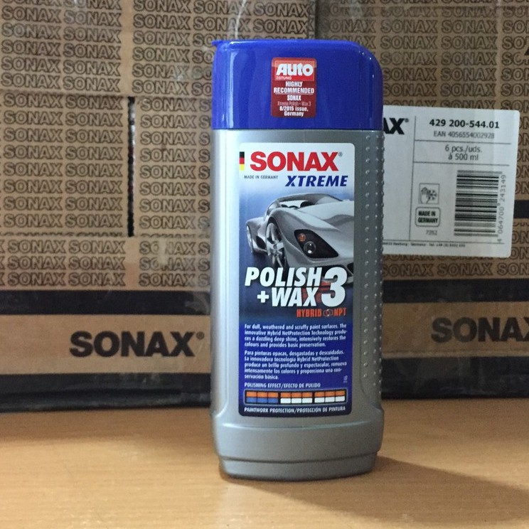 Kem đánh bóng, xóa xước quầng sơn xe ô tô, mô tô - Sonax xtreme polish & wax 3 - 202100