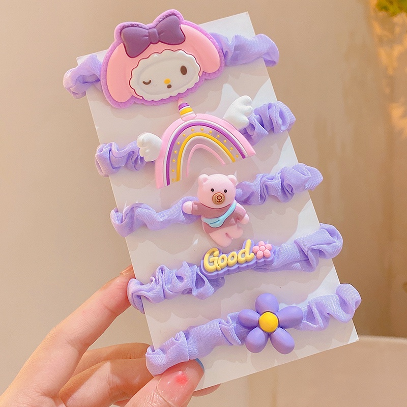 Set 5 Dây Buộc Tóc Dễ Thương Cho Bé Gái