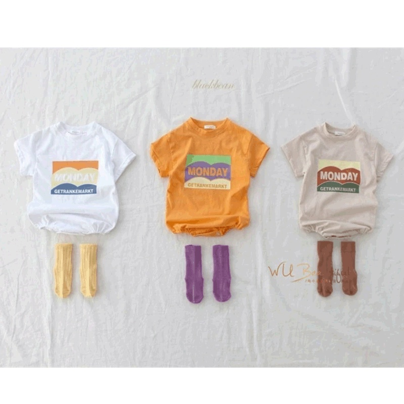 Áo liền quần tay ngắn chất liệu cotton thời trang dành cho bé sơ sinh