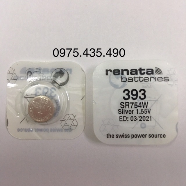 Pin SR754W 393 Renata 1.55V Chính Hãng Vỉ 1 Viên