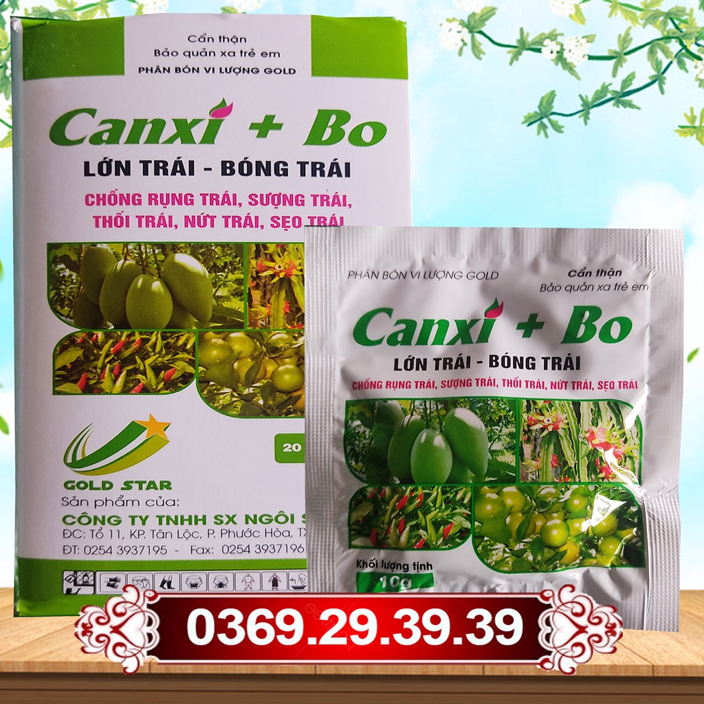 Hộp 20 viên Canxi Bo 10g thuốc viên sủi lớn trái, bóng trái, chống rụng trái, nứt trái