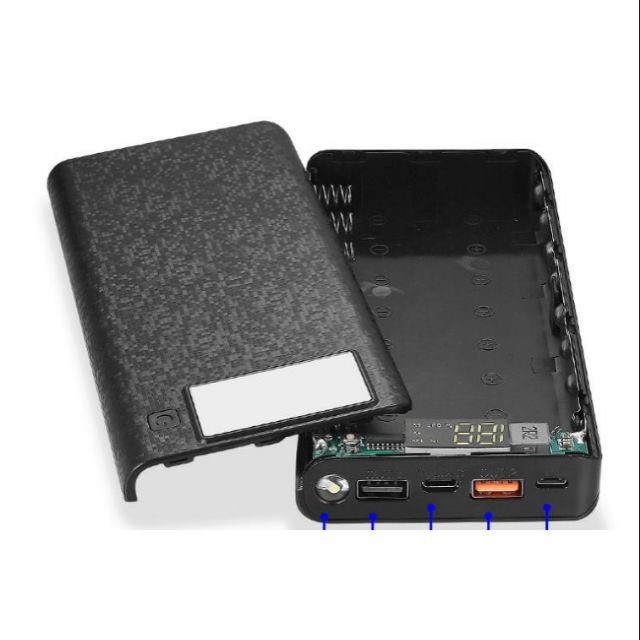 Box sạc nhanh QC 3.0 8cell 18650 đen