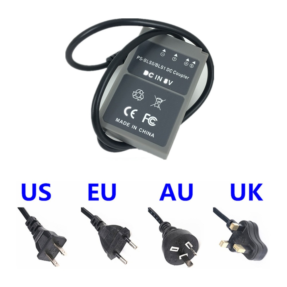 Bộ ChuyểN ĐổI NguồN ĐiệN + Pin BLS-5 Cho Olympus E-P2 E-P3 E-PL9 E-PL8