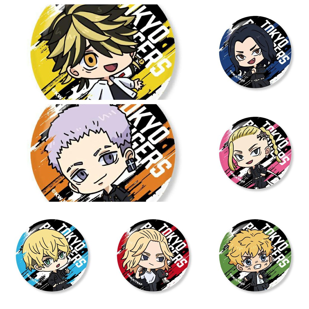 Combo 7 huy hiệu cài áo IN HÌNH Tokyo revengers Kịch trường của Takemichi anime chibi dễ thương xinh xắn