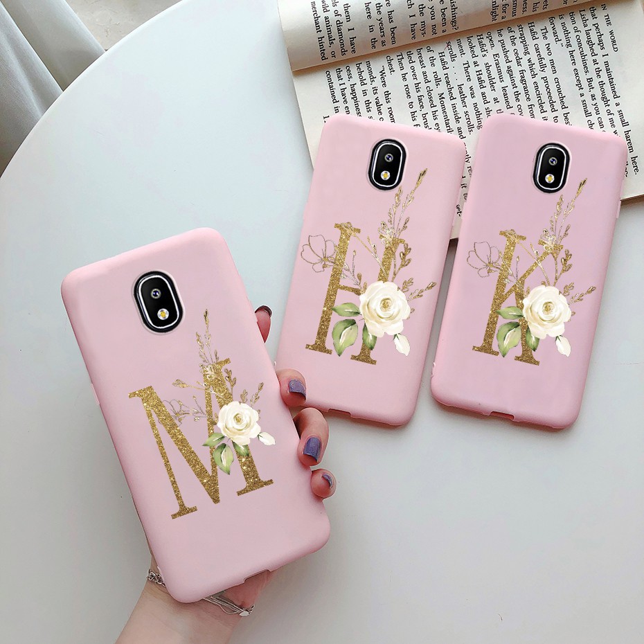 Ốp điện thoại silicon mềm chống sốc hình chữ cái cho samsung galaxy j7 pro 2017