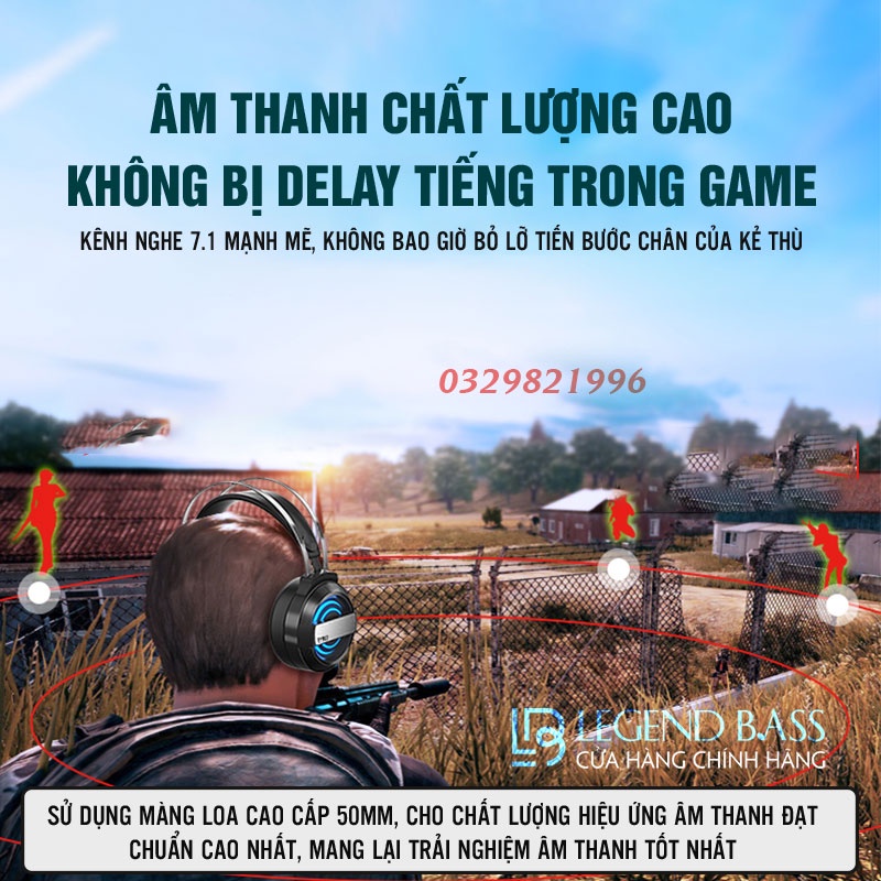 Tai Nghe Gaming Chụp Tai Có Mic Cho Máy Tính Laptop Và Điện Thoại, Headphone Game Thủ Có Đèn Led, Âm Trong, Bass Trầm