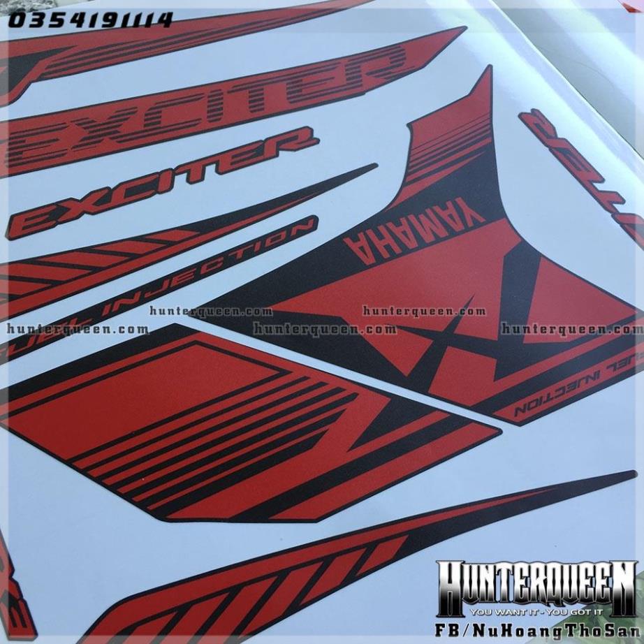 Tem rời dán xe Ex 150 màu đen. Tem đỏ nhám cực ngầu. Chất liệu decal cao cấp A1