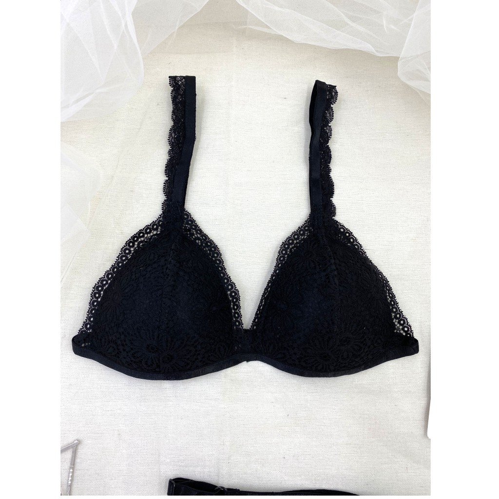 👙Bra thiết kế 👙 Bộ đồ lót nữ thiết kế màu đen có mút | BigBuy360 - bigbuy360.vn