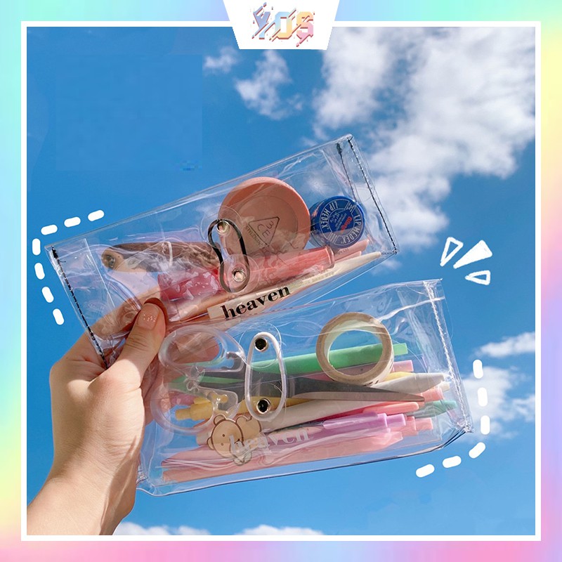 Hộp bút plastic trong suốt ulzzang