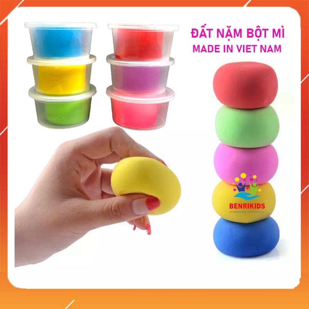 Bộ Đất Nặn 6 Màu Chất Liệu Bột Mỳ Tự Nhiên An Toàn Cho Bé