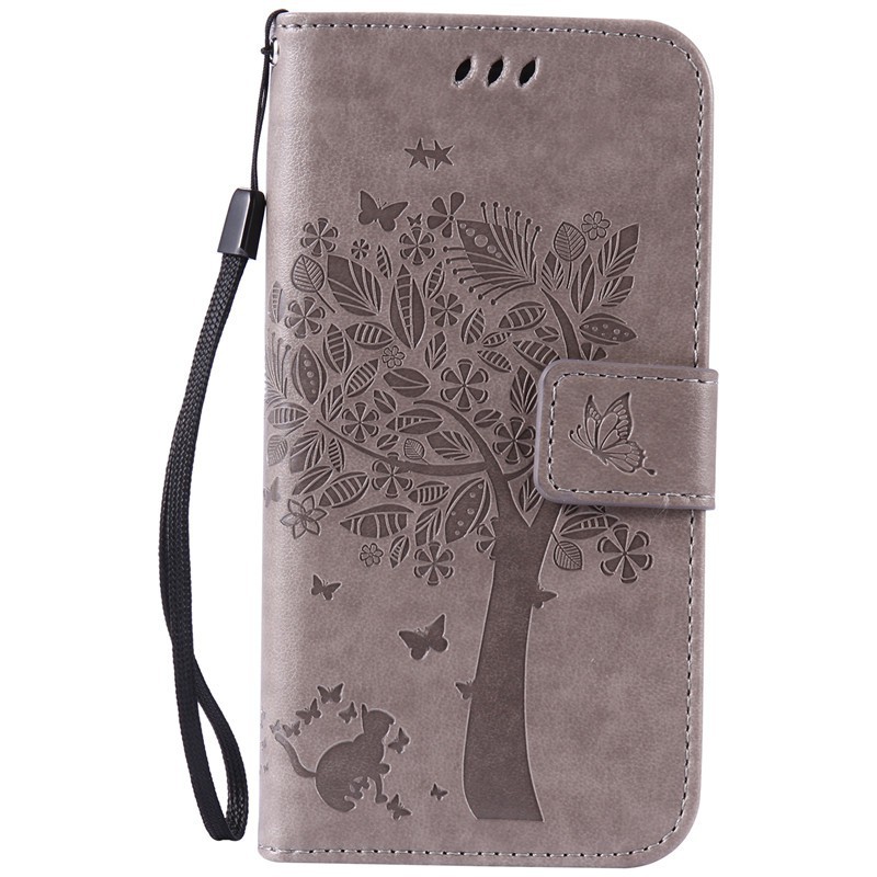 Bao da dập nổi họa tiết cây và mèo cho Samsung Galaxy S7 Edge | BigBuy360 - bigbuy360.vn