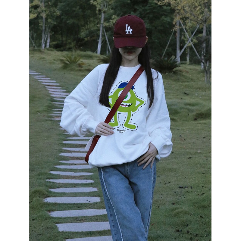 Áo sweater SELVZE in họa tiết cổ điển đường phố Mỹ cỡ lớn hợp thời trang chất lượng tốt