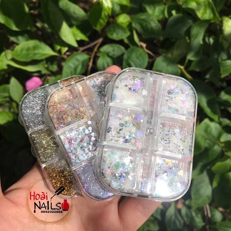 Set nhũ 6 màu - Phụ kiện Nail Giá Rẻ