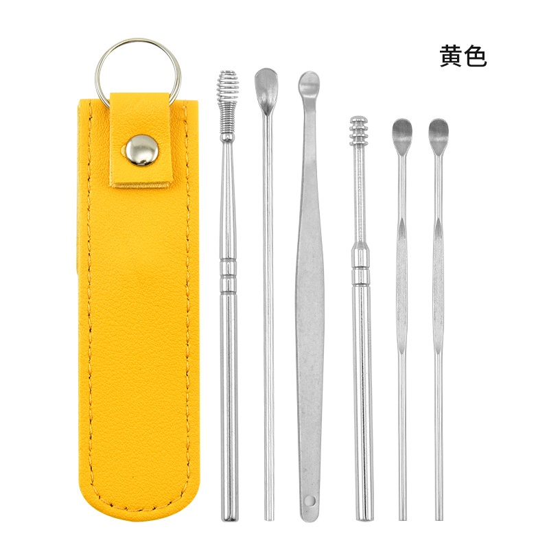 Dụng Cụ Lấy Ráy Tai 6 Món Chất Liệu Thép Không Gỉ
