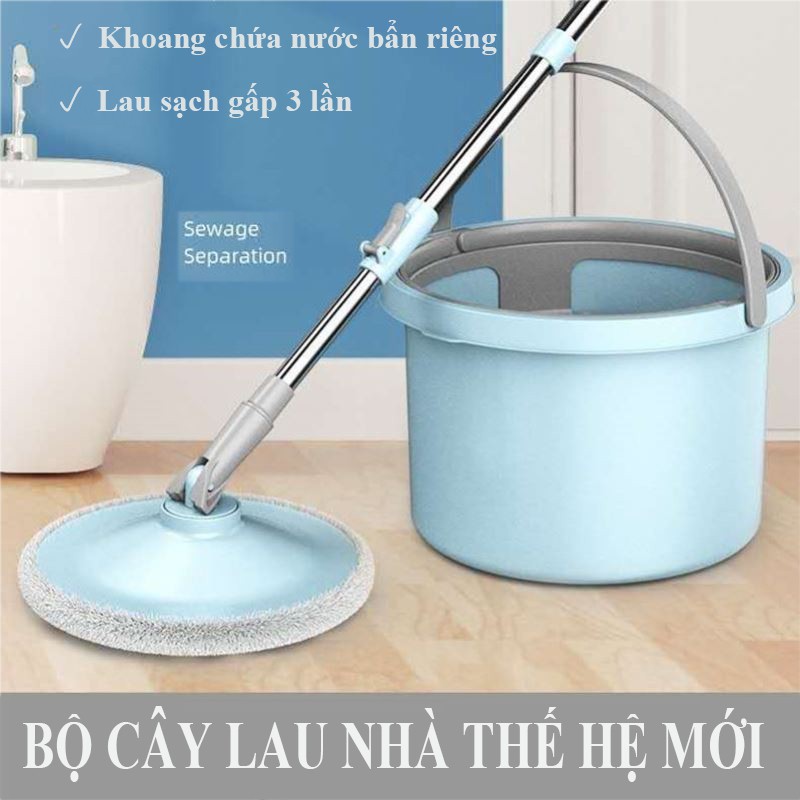 bộ cây lau nhà 360 Độ Đa Năng Thế Hệ Mới - cây lau nhà thông minh nhỏ gọn - chổi lau nhà Sạch Kèm 2 Bông Lau L20 vt160