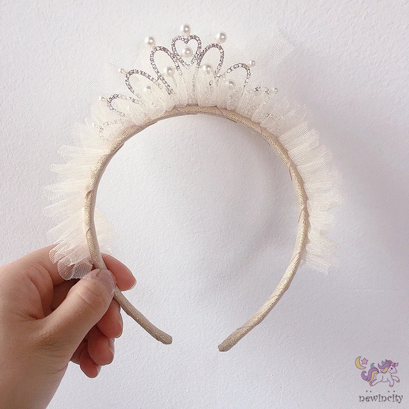 Băng đô đính ngọc trai phong cách Hàn Quốc cho bé gái