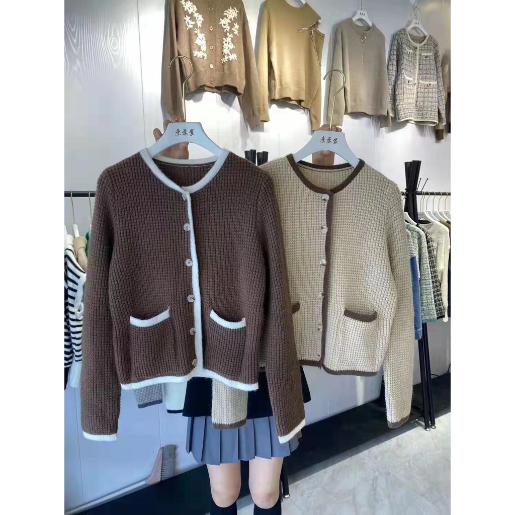 Áo Cardigan Len Phối VIền Hàng Quảng Châu M1111
