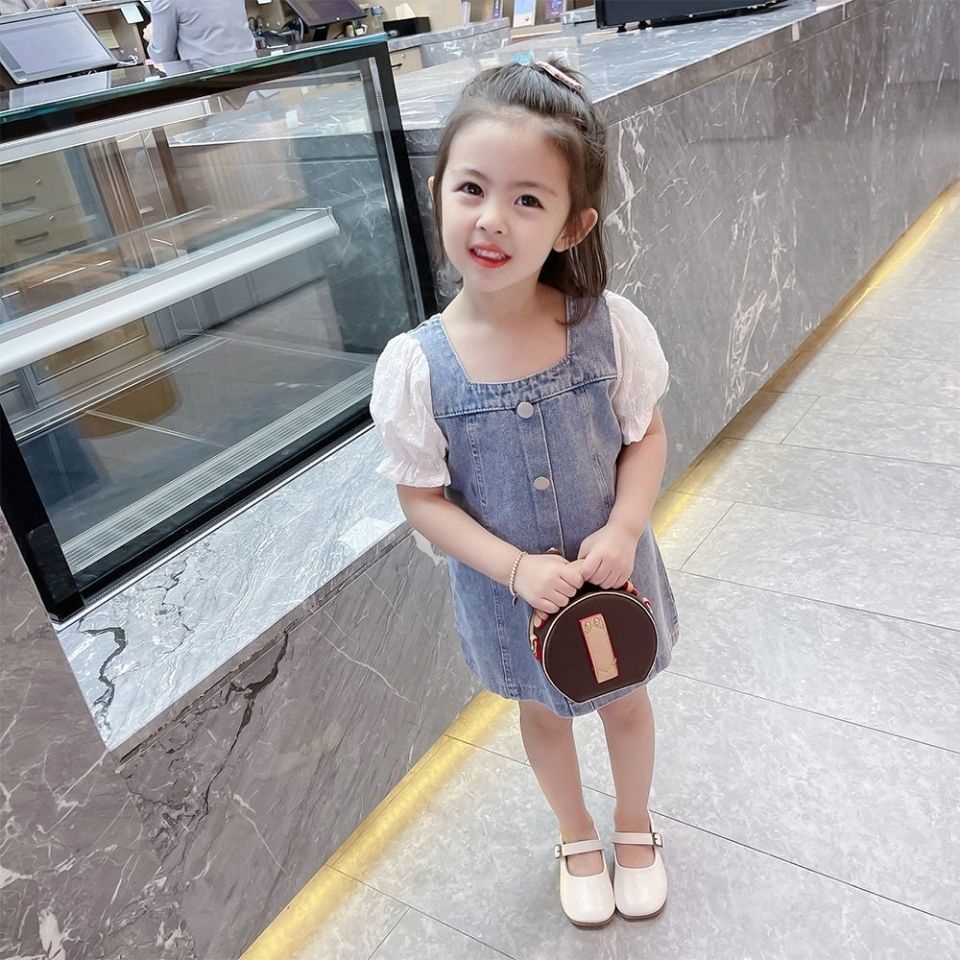 Đầm Denim Thời Trang Mùa Hè Hàn Quốc Mới Dành Cho Bé Gái 2021