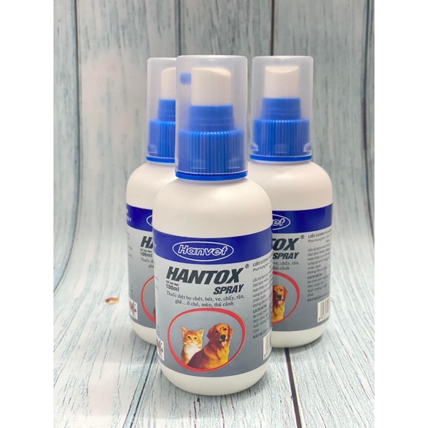 Xịt Hantox Spray diệt bọ chét ve chấy rận ghẻ chó mèo 100ml,300ml - diệt các loại bọ trên gia súc gia cầm