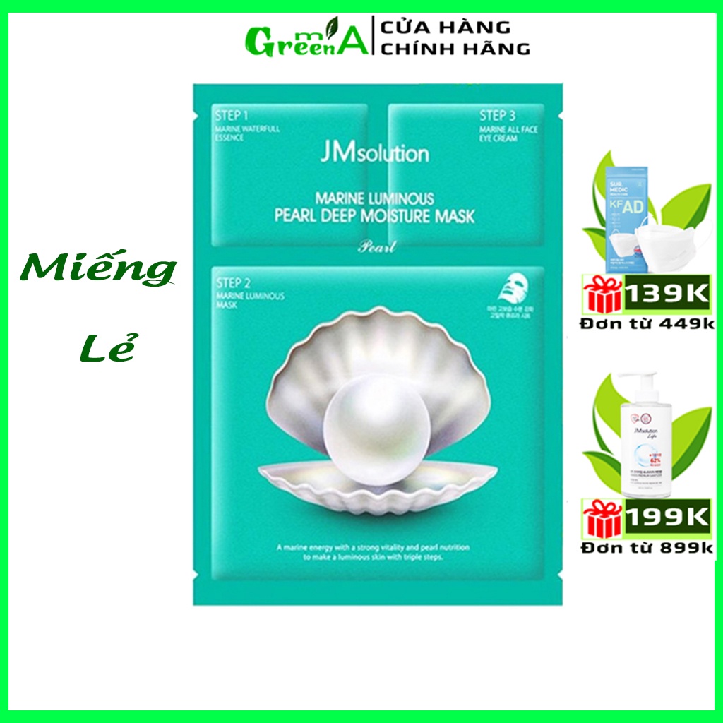 JMSolution Mặt Nạ Ngọc Trai 3 Bước [MIẾNG LẺ] CÓ TEM CHỐNG HÀNG GIẢ JM Solution Marine Luminous Pearl Deep Moisture Mask