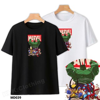 Áo Thun Cotton Mavel Dc Marvel Comics 2 Unisex Nam Nữ Trắng Đen