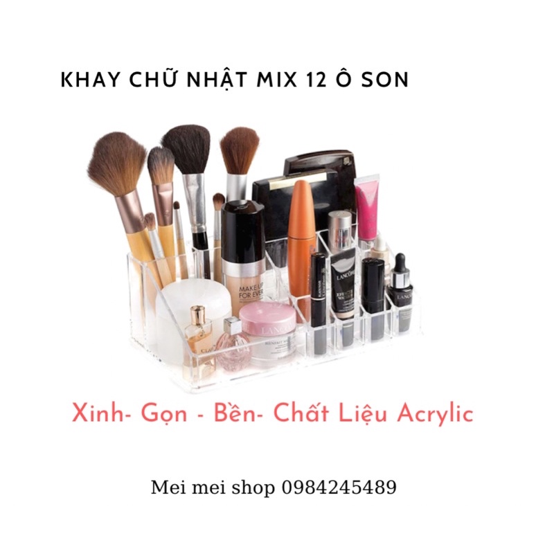 khay đựng son 12 ô mỹ phẩm hàng loại 1 dày
