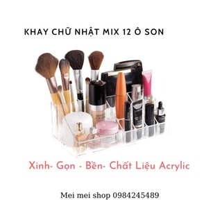 Khay đựng son 12 ô mỹ phẩm hàng loại 1 dày