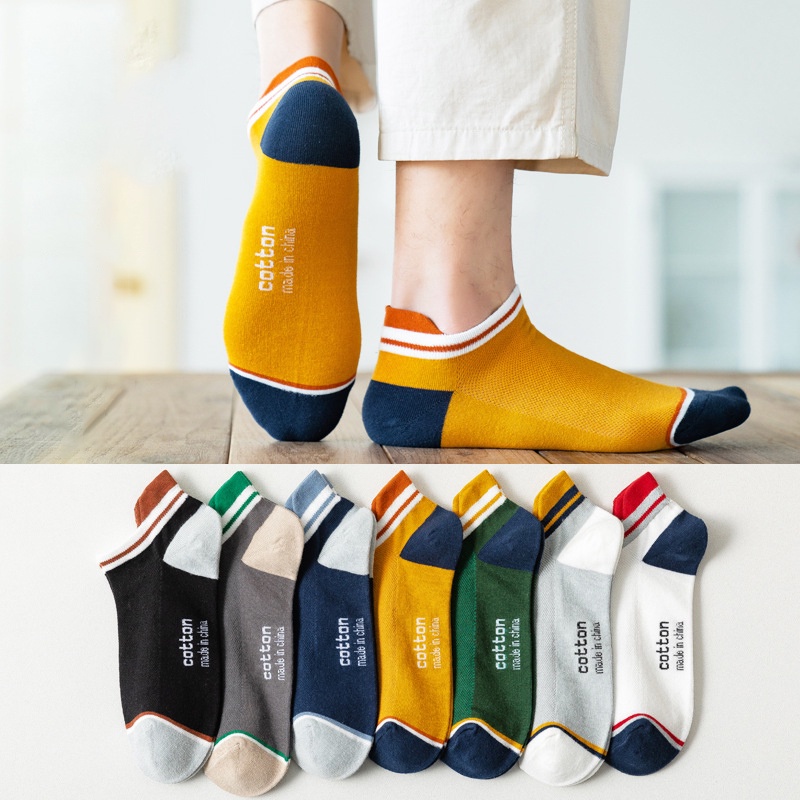 Vớ Cotton Lưới Thoáng Khí Nhiều Màu Sắc Đa Dạng Cho Nam