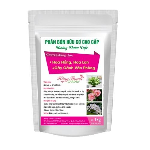 1kg Phân Bón Hữu Cơ Cao Cấp Hương Thơm Cafe Chuyên Dùng Cho Hoa Lan, Hồng, Cây Cảnh Văn Phòng, Cây Nội Thất