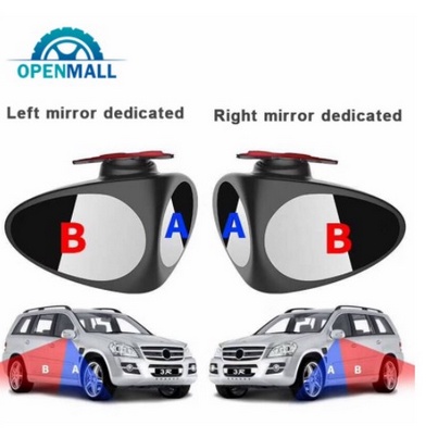 Gương cầu lồi 2 mặt dán treo bên dưới kính chiếu hậu xe hơi ô tô xóa điểm mù bánh trước sau xoay 360 độ góc rộng