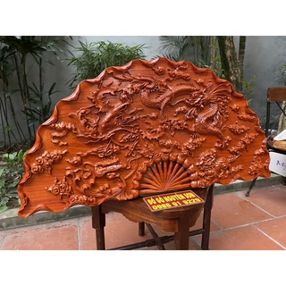 Tranh quạt gỗ Tứ Linh