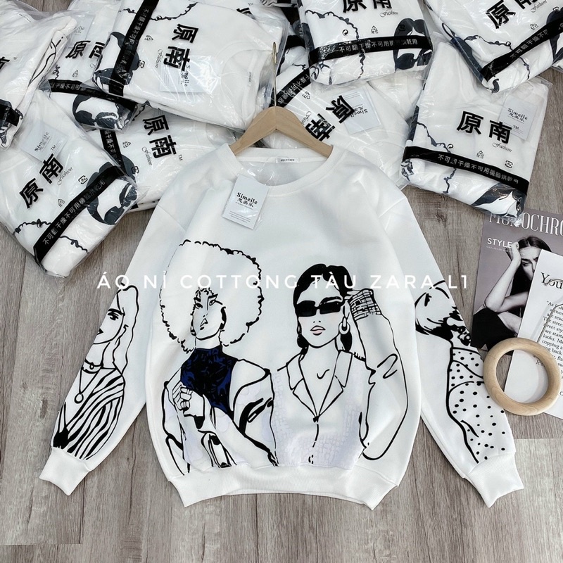 Áo nỉ cô gái form rộng tay bồng | BigBuy360 - bigbuy360.vn