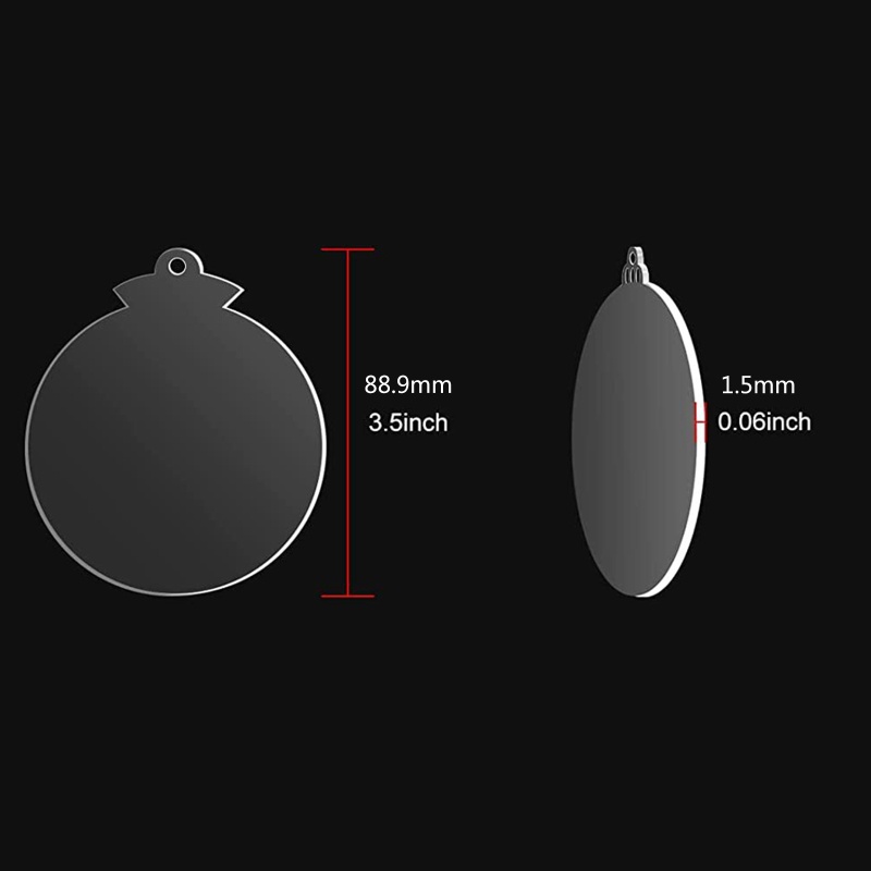 Phụ Kiện Trang Trí Giáng Sinh Bằng Acrylic Trong Suốt Hình Tròn DIY