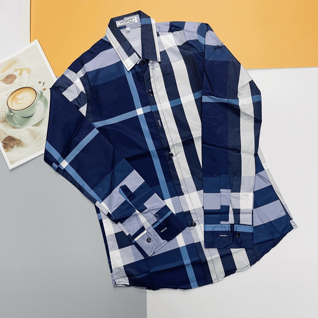 Áo Sơ Mi Nam Tay Dài Phối 3D Sọc Lớn Logo Thêu Ngựa Phong Cách Sang Trọng Trẻ Trung [NEW UNISEX]