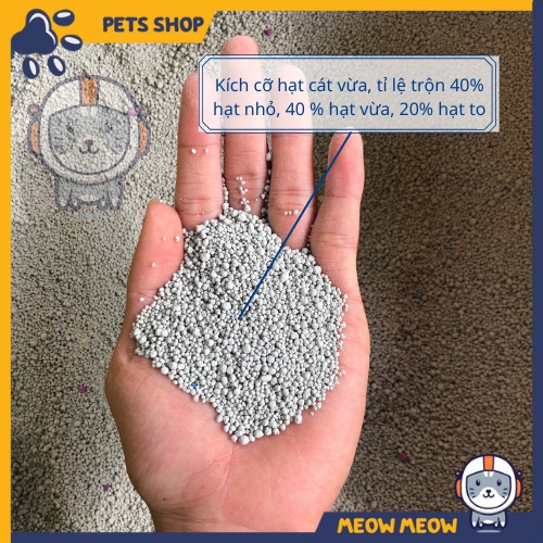 Cát vệ sinh cho mèo Meow Cat hương cà phê | Túi 8L ~ 3.7KG | Cát mèo vón cục thấm hút và khử mùi tốt.