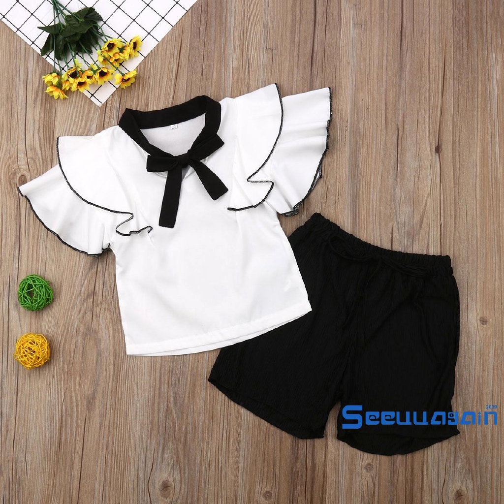 Set Áo Kiểu+Quần Short Cho Bé Gái