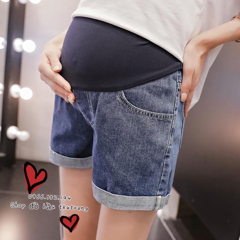 Quần bầu short jean cho mẹ bầu( hàng có sẵn giao ngay)