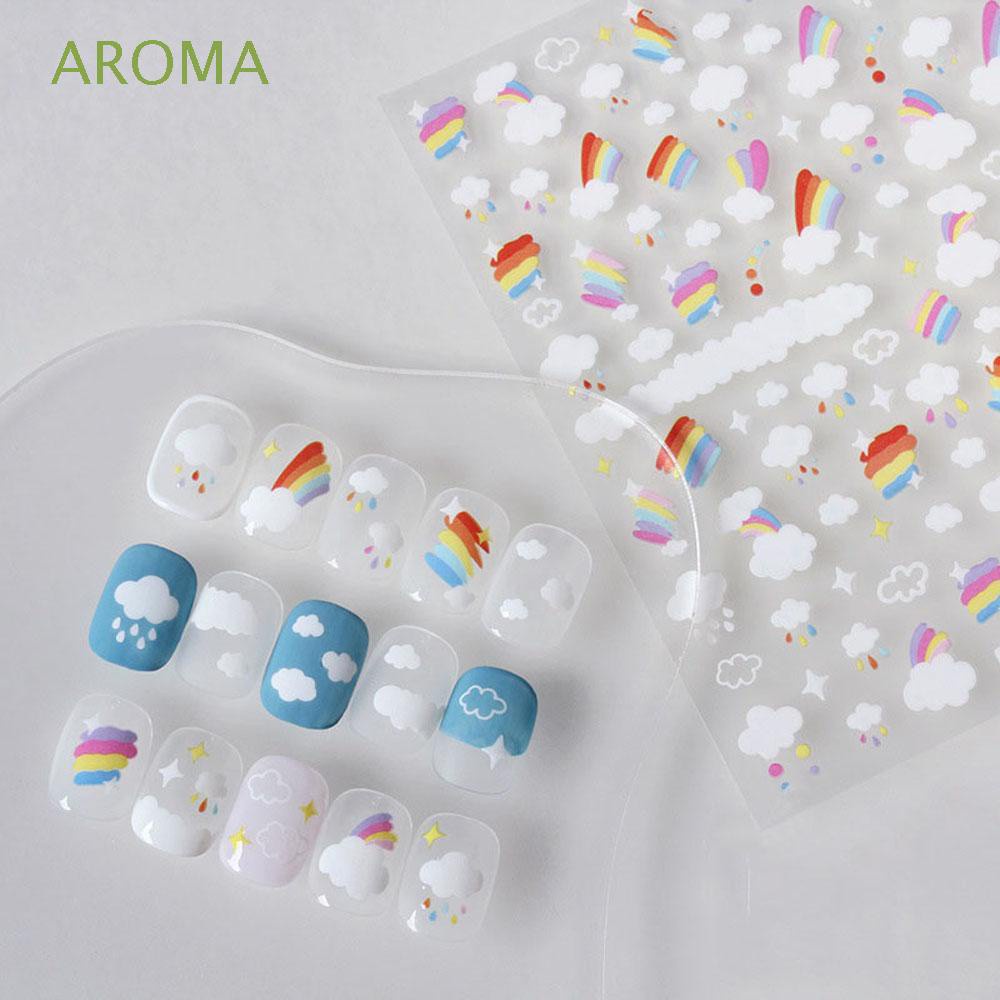 [Hàng mới về] Hình Dán Trang Trí Móng Tay Tự Làm Họa Tiết Hoạt Hình Nhiều Màu Sắc Dễ Thương